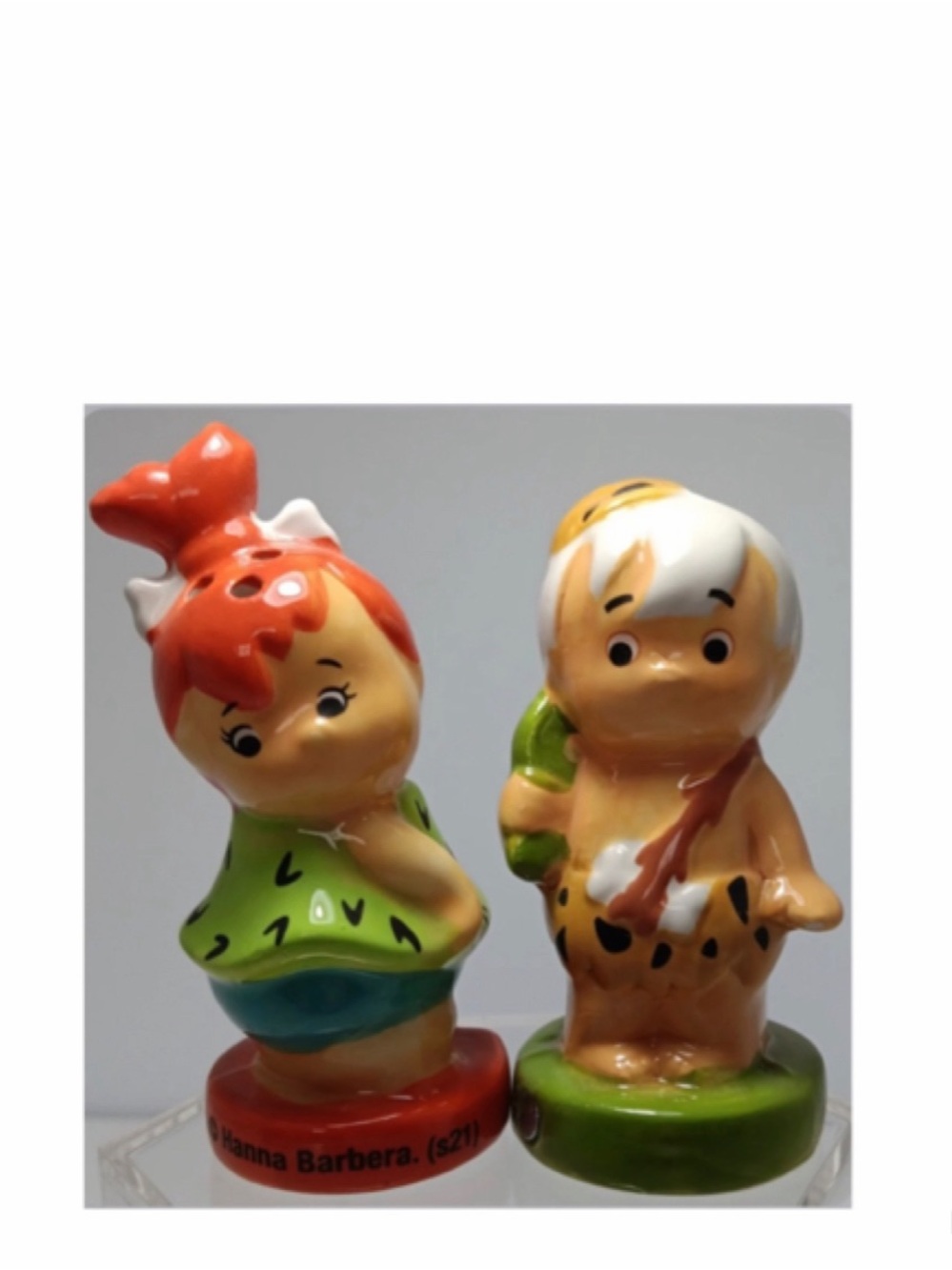 NEW The Flintstones Pebbles and Bam Bam Ceramic Salt and Pepper Shakers Set